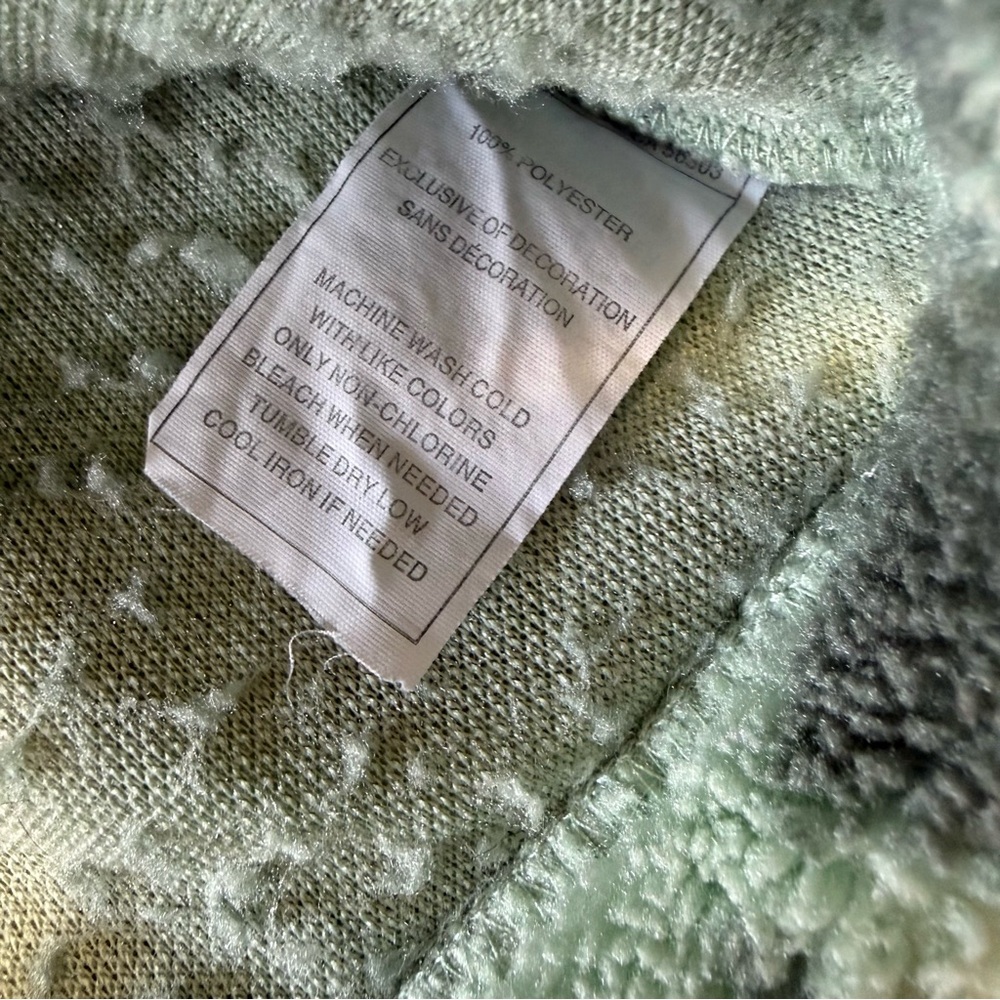 aLab Green Warpy Star Fleece Cropped Hoodie (M) - Picture 3 of 7